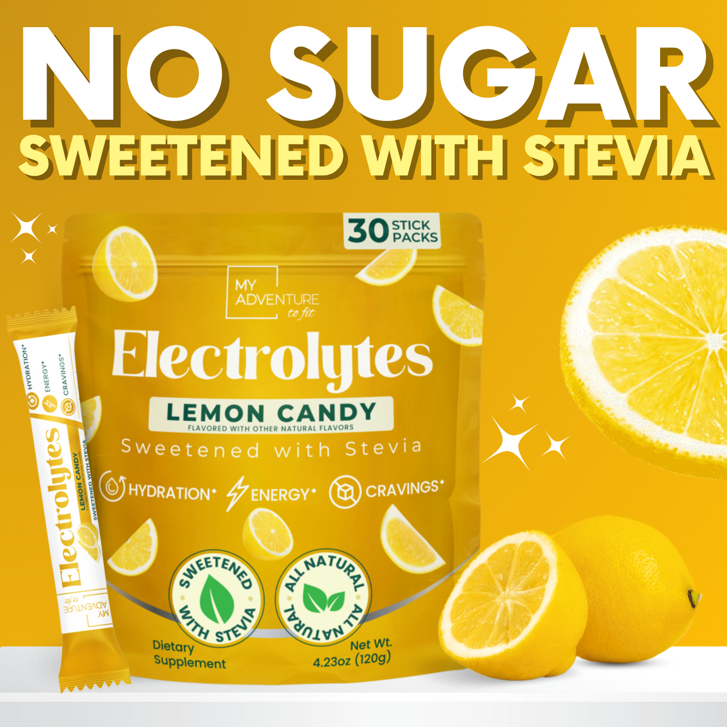 Lemon Electrolyte Drink Powder Mix My Adventure to Fit Tiffany Plate Tiktok Sugar Free Hydration