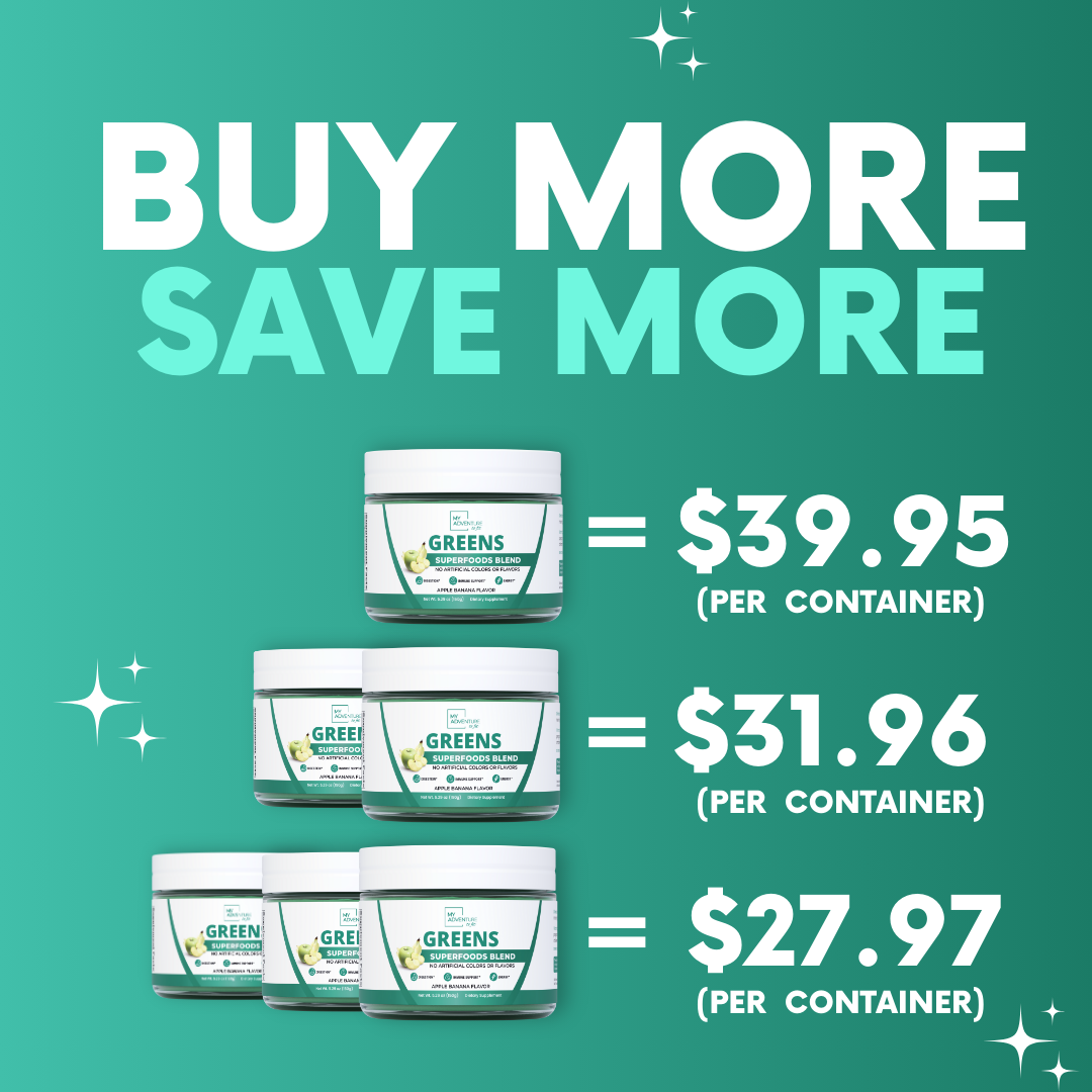 Apple Banana Greens Superfood Blend – Daily Greens Powder with Inulin Prebiotic for Gut Health & Digestion, Zero Sugar