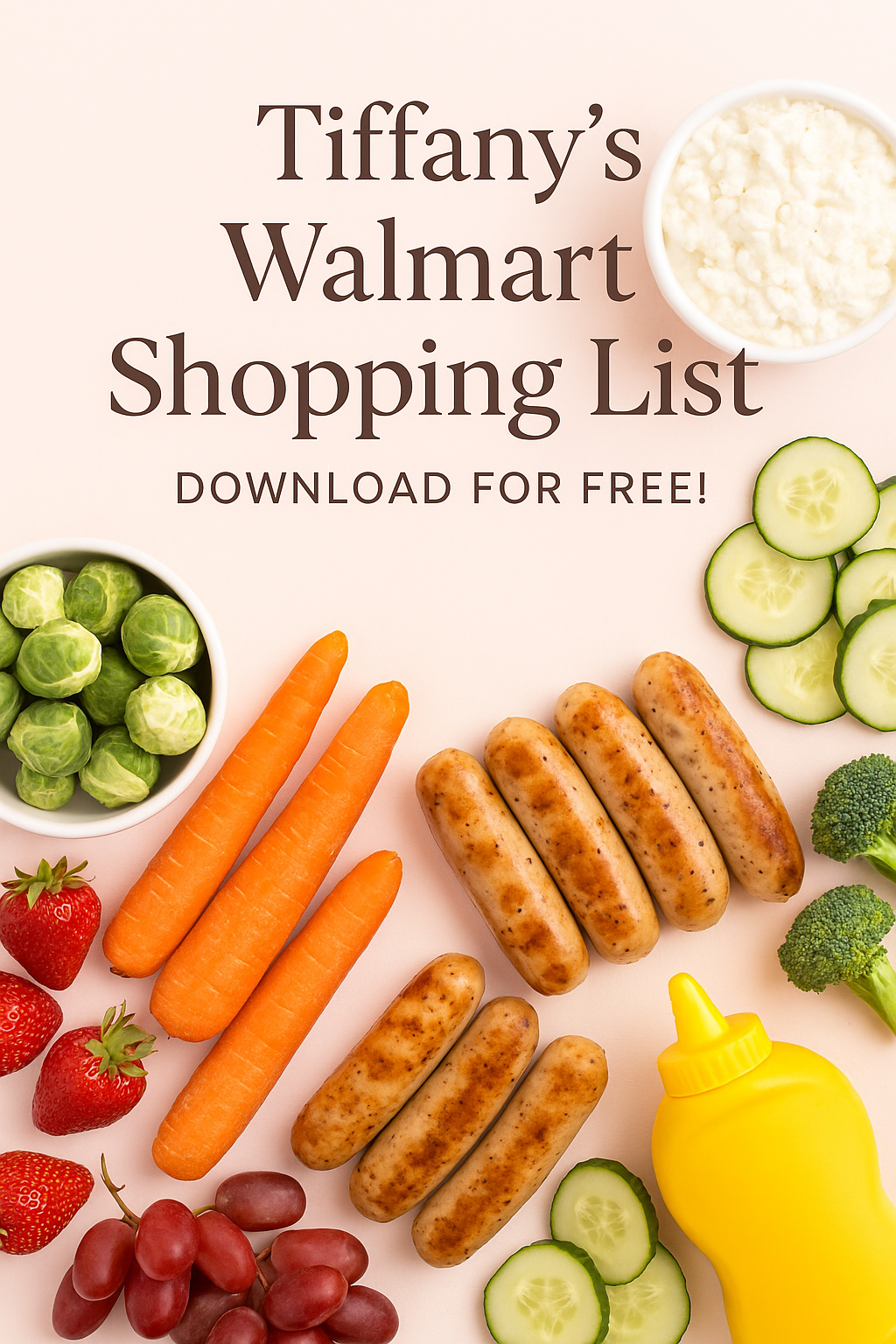 Free Walmart Grocery List for Tiffany Plates (Downloadable PDF)