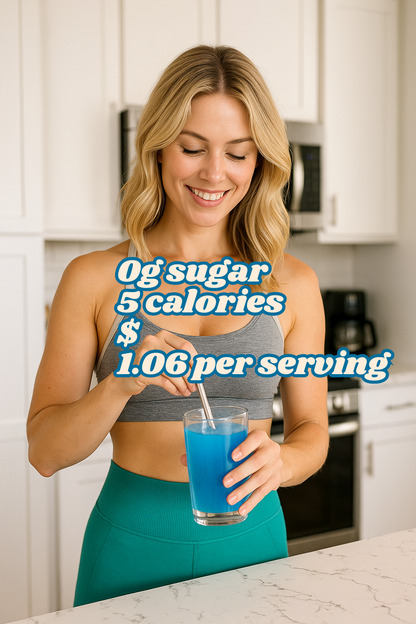 Blue Raspberry Electrolytes My Adventure to Fit Canister Tiffany Plate Tiktok Hydration Powder Drink Sugar Free  Low Calorie 