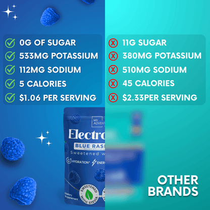 Blue Raspberry Electrolytes My Adventure to Fit Canister Tiffany Plate Tiktok Hydration Powder Drink Sugar Free  