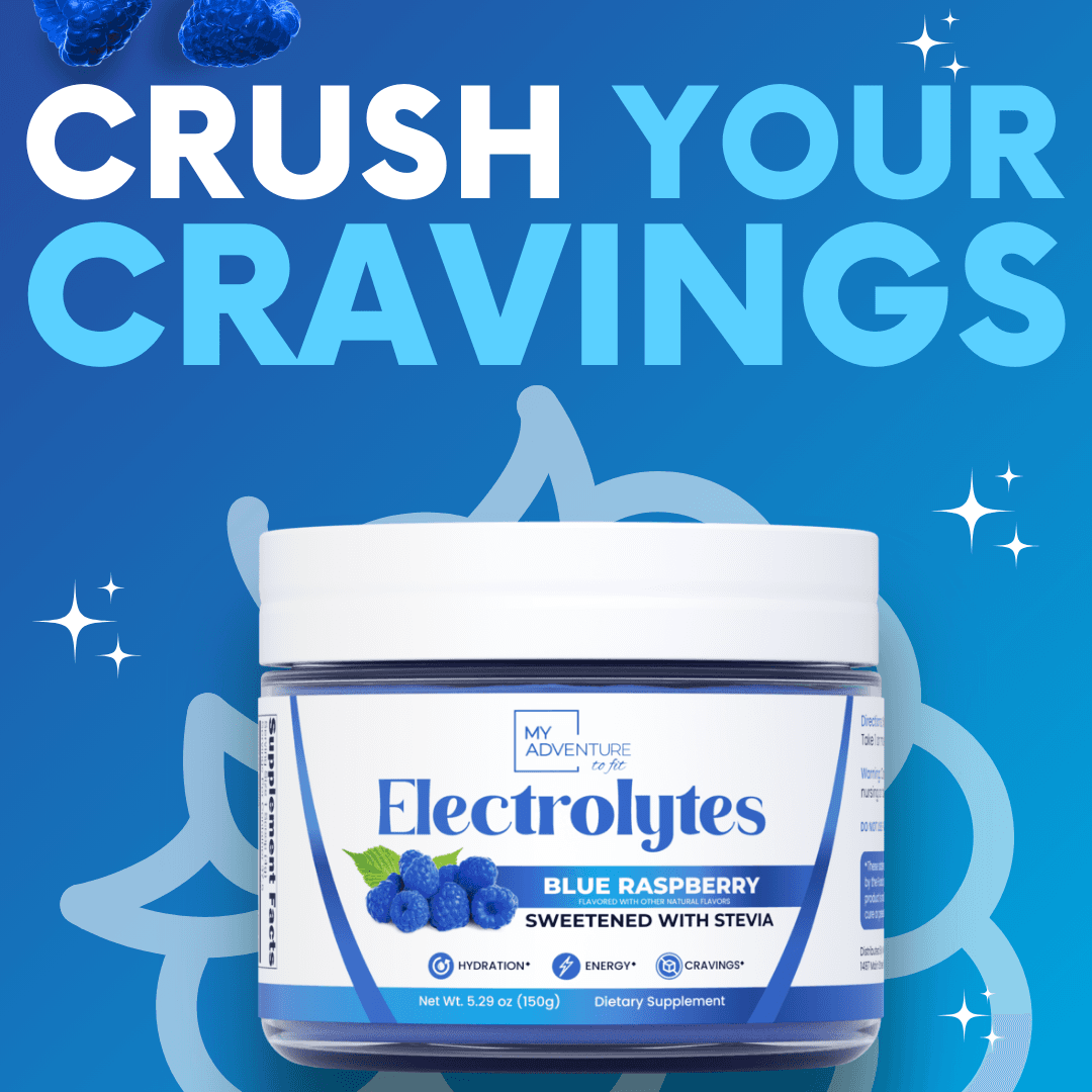 Blue Raspberry Electrolytes My Adventure to Fit Canister Tiffany Plate Tiktok Hydration Powder Drink Sugar Free Cravings Crusher