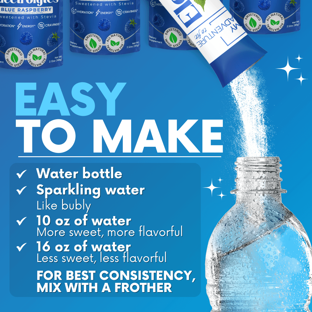 Blue Raspberry Electrolytes My Adventure to Fit Canister Tiffany Plate Tiktok Hydration Powder Drink Sugar Free   