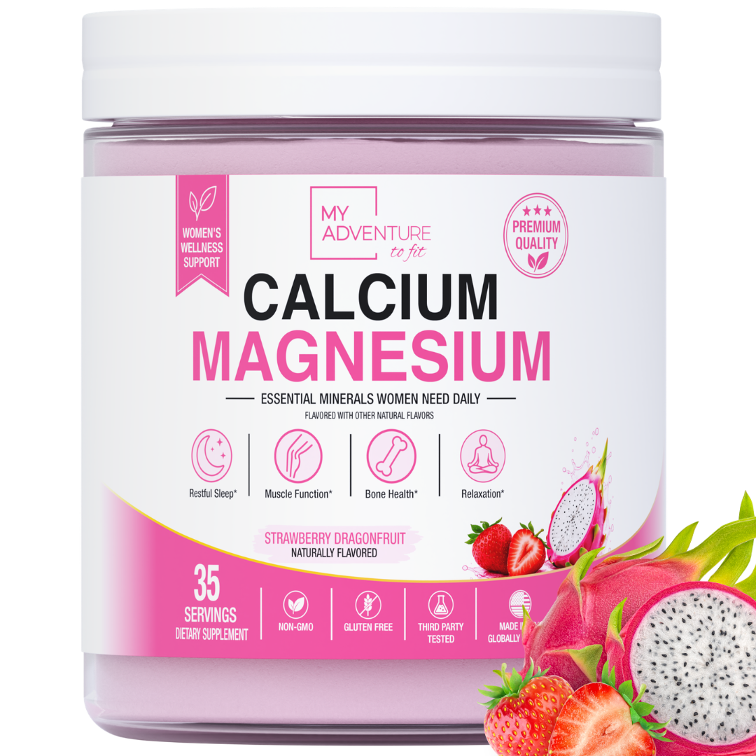 Strawberry Dragon Fruit Calcium Magnesium - 30 Servings | Zero Sugar Stress & Cramp Support