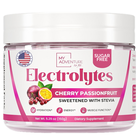 Cherry Passionfruit Electrolytes Powder My Adventure to Fit Tiffany Plate Sugar Free Hydration Mix