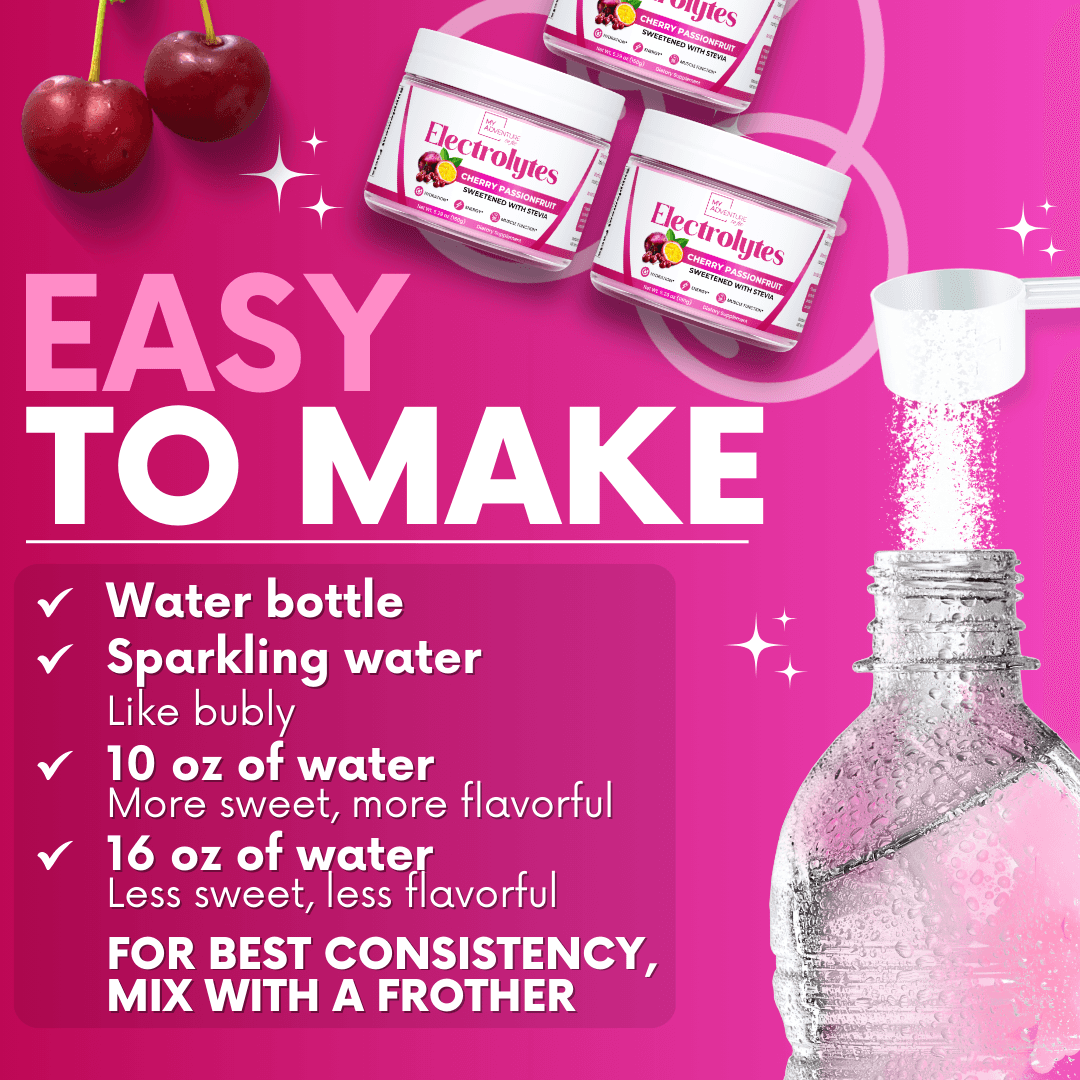 Cherry Passionfruit Electrolytes Powder My Adventure to Fit Tiffany Plate Sugar Free Hydration Mix