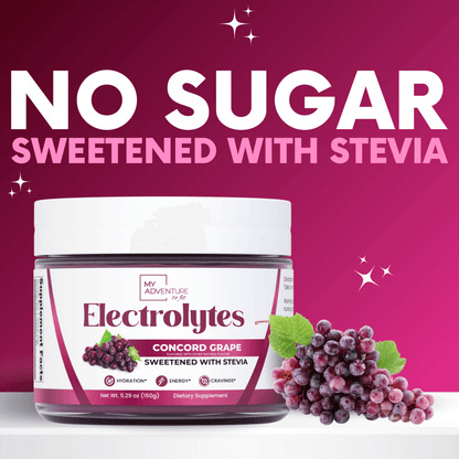 Grape Electrolytes Powder My Adventure to Fit Tiffany Plate Sugar Free Hydration Drink Mix 