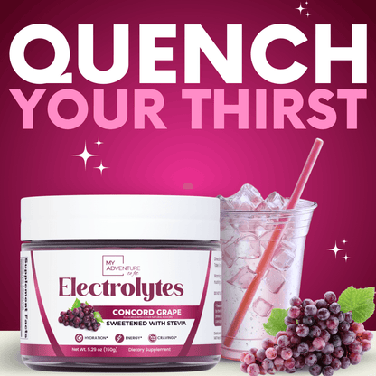 Grape Electrolytes Powder My Adventure to Fit Tiffany Plate Sugar Free Hydration Drink Mix 