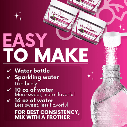 Grape Electrolytes Powder My Adventure to Fit Tiffany Plate Sugar Free Hydration Drink Mix water