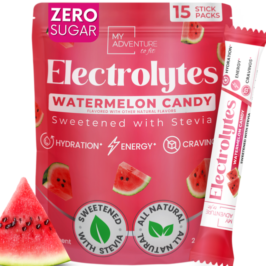 Watermelon Candy Electrolytes | ZERO SUGAR Hydration | 15 Count Sticks