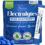 Blue Raspberry Electrolytes – 30 Ct. Stick Packs | Zero Sugar Hydration