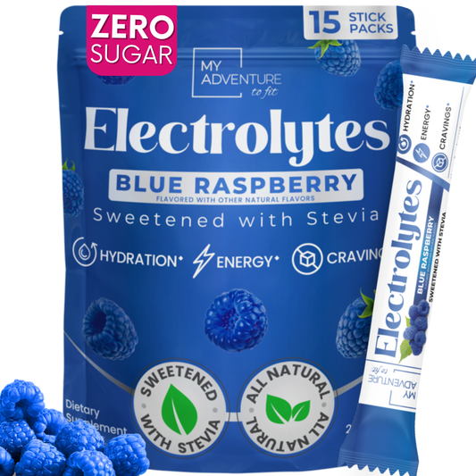 Blue Raspberry Electrolytes | ZERO SUGAR Hydration | 15 Count Sticks