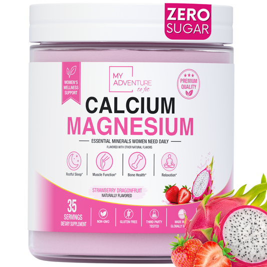 RELAXING DRINK MIX Stress & Cramp Support | Strawberry & Dragon Fruit Calcium & Magnesium | ZERO SUGAR | 35 Servings