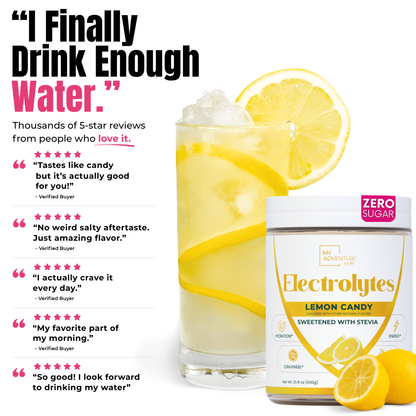 Lemon Candy Electrolytes | ZERO SUGAR Hydration | FAMILY SIZE - 150 Servings