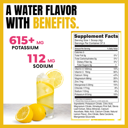 Lemon Candy Electrolytes | ZERO SUGAR Hydration | 37 Servings