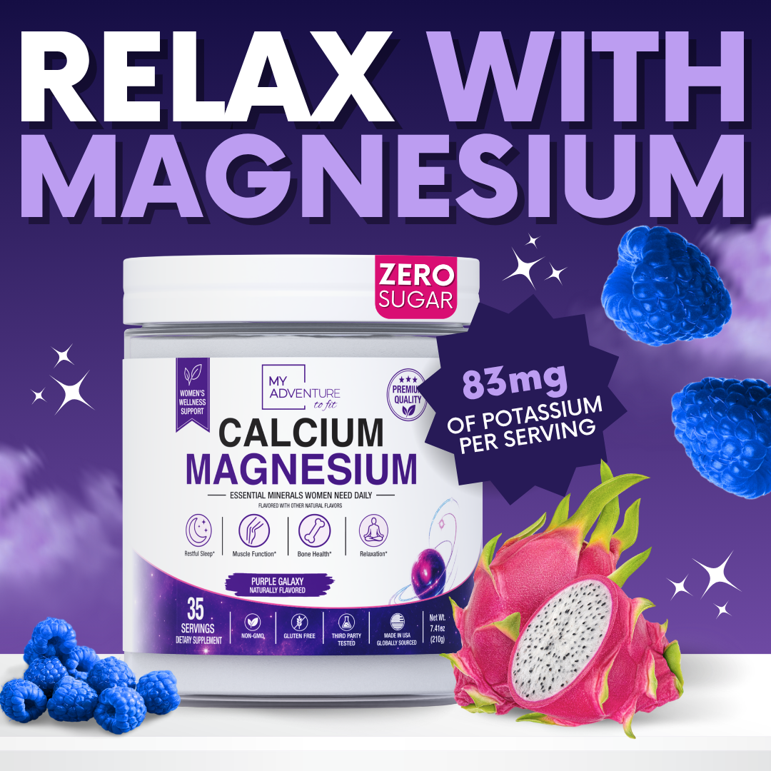 RELAXING DRINK MIX Stress & Cramp Support | Purple Galaxy Calcium & Magnesium | ZERO SUGAR | 35 Servings