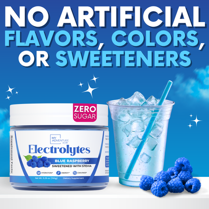 Blue Raspberry Electrolytes | ZERO SUGAR Hydration | 37 Servings