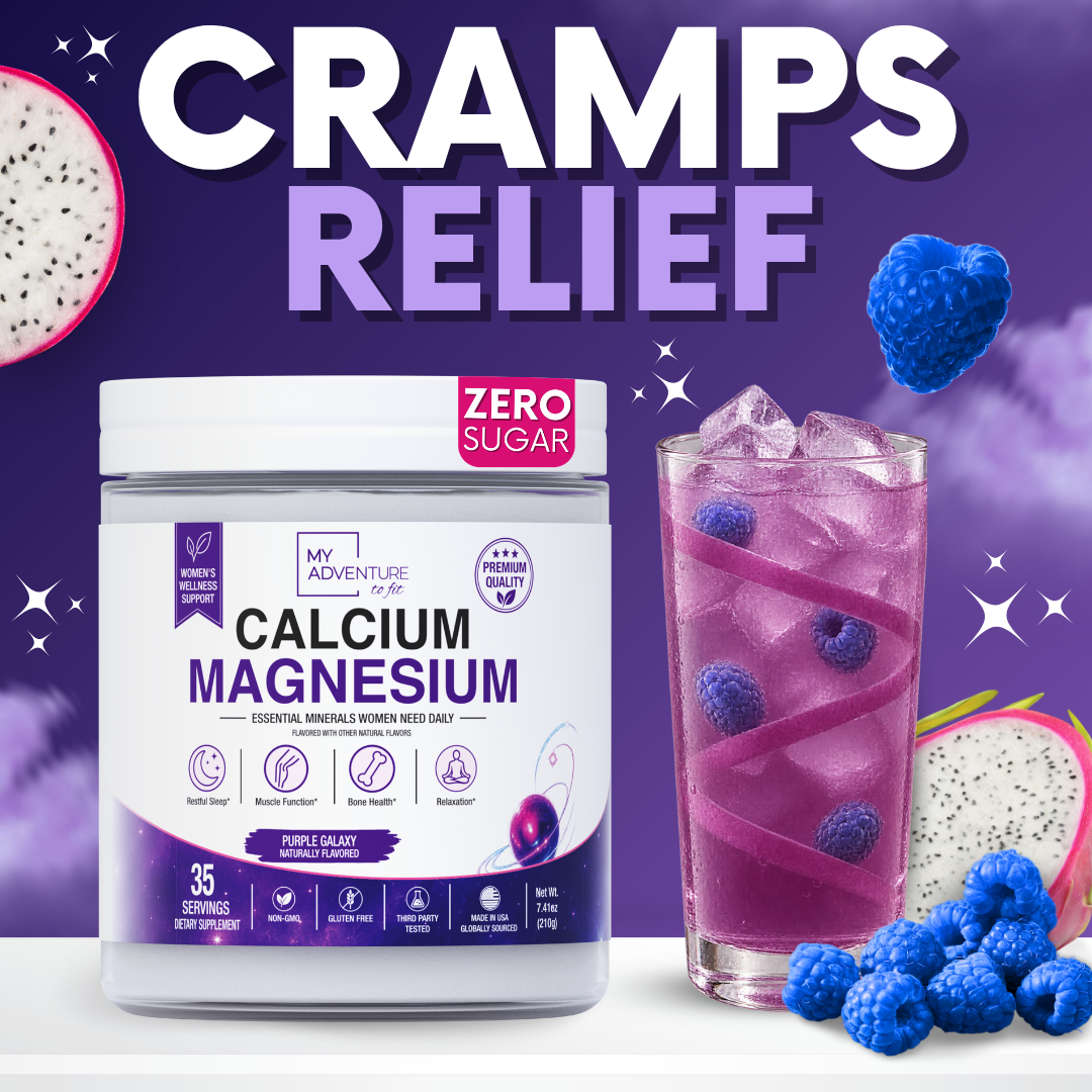 RELAXING DRINK MIX Stress & Cramp Support | Purple Galaxy Calcium & Magnesium | ZERO SUGAR | 35 Servings