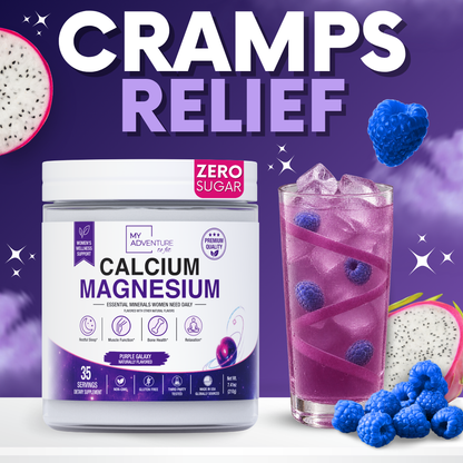 RELAXING DRINK MIX Stress & Cramp Support | Purple Galaxy Calcium & Magnesium | ZERO SUGAR | 35 Servings