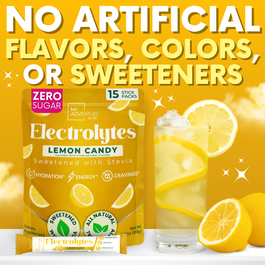 Lemon Candy Electrolytes | ZERO SUGAR Hydration | 15 Count Sticks