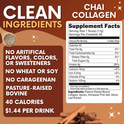 Chai Collagen Bovine Hydrolyzed - ZERO SUGAR - 30 Servings