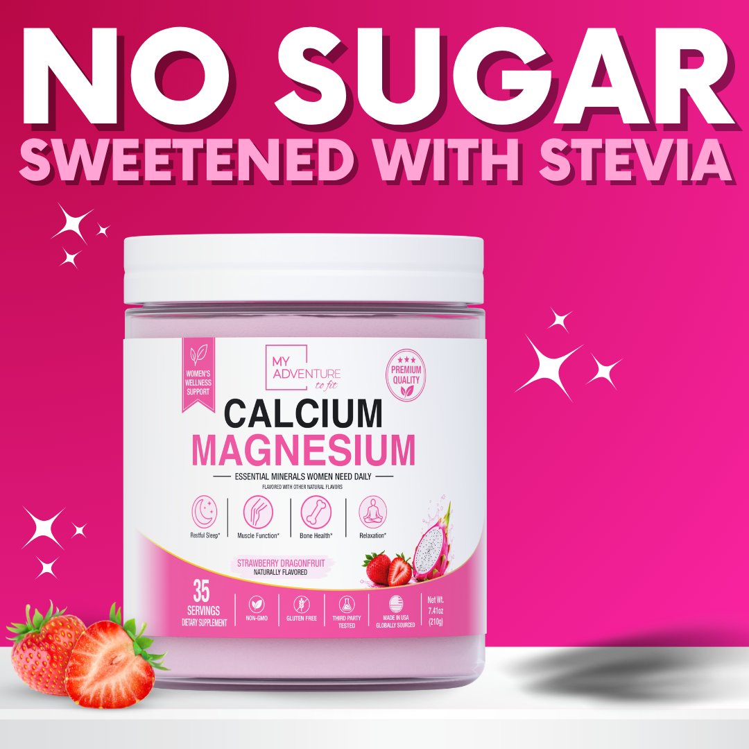 Strawberry Dragon Fruit Calcium Magnesium - 30 Servings | Zero Sugar Stress & Cramp Support