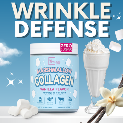 Marshmallow Vanilla Collagen Bovine Hydrolyzed - ZERO SUGAR - 30 Servings
