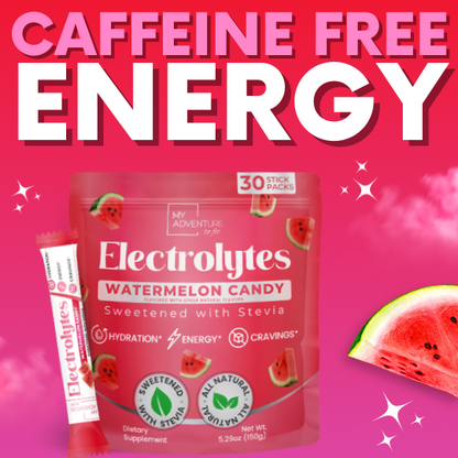 Watermelon Candy Electrolytes – Stick Packs 30 Ct | Zero Sugar Hydration