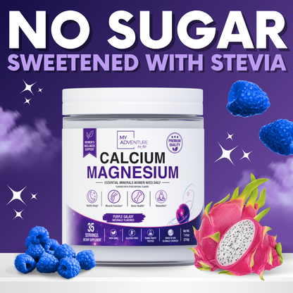 Purple Galaxy Calcium Magnesium - 35 Servings | Zero Sugar - Stress & Cramp Support