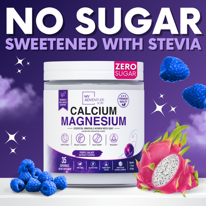 RELAXING DRINK MIX Stress & Cramp Support | Purple Galaxy Calcium & Magnesium | ZERO SUGAR | 35 Servings