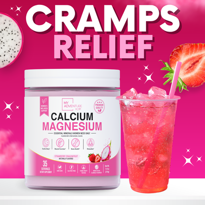 Strawberry Dragon Fruit Calcium Magnesium - 30 Servings | Zero Sugar Stress & Cramp Support