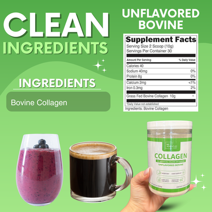 Collagen - Grass Fed Bovine | Unflavored Protein for Skin, Hair, Nails & Joints