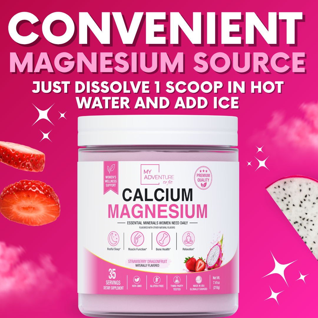 Strawberry Dragon Fruit Calcium Magnesium - 30 Servings | Zero Sugar Stress & Cramp Support