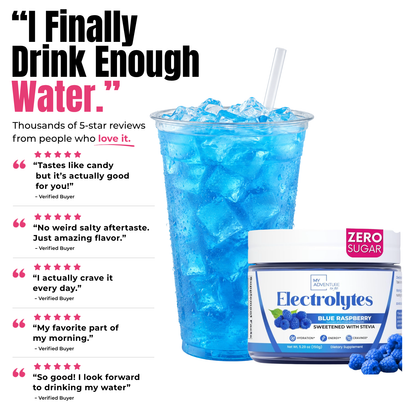 Blue Raspberry Electrolytes – 37 Serving Canister | Zero Sugar Hydration