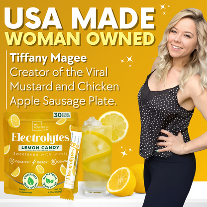 Lemon Electrolyte Drink Powder Mix My Adventure to Fit Tiffany Plate Tiktok Sugar Free Hydration 