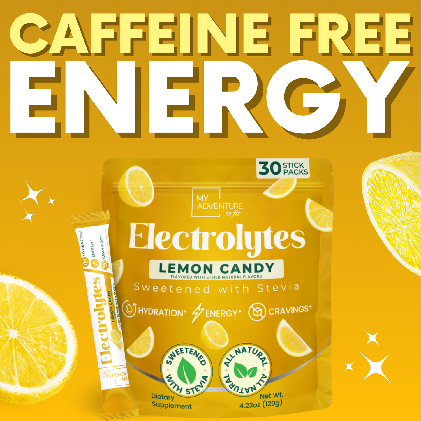 Lemon Electrolytes Drink Powder Mix My Adventure to Fit Tiffany Plate Tiktok Sugar Free Hydration 30 count 