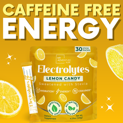 Lemon Electrolytes Drink Powder Mix My Adventure to Fit Tiffany Plate Tiktok Sugar Free Hydration 30 count 