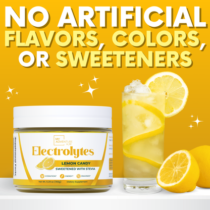 Lemon Electrolyte Drink Powder Mix My Adventure to Fit Tiffany Plate Tiktok Sugar Free Hydration Jar Clean Ingredients 