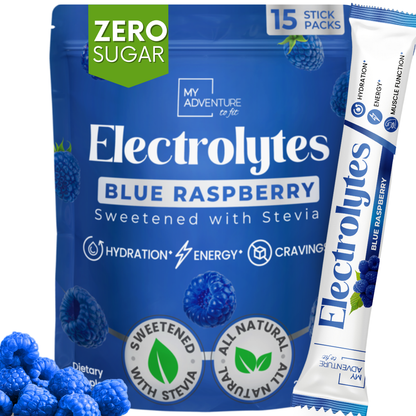 Electrolytes - Blue Raspberry Stick Packs - 15 count