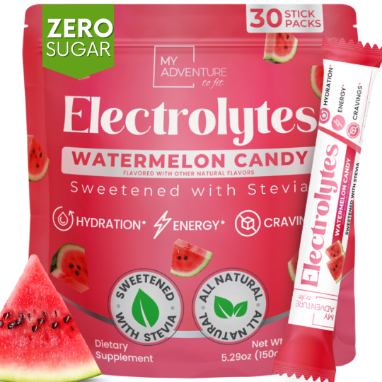 Watermelon Candy Electrolytes – Stick Packs 30 Ct | Zero Sugar Hydration