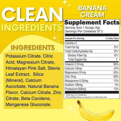 Banana Cream 🍌 Electrolytes - My Adventure to Fit supplement facts