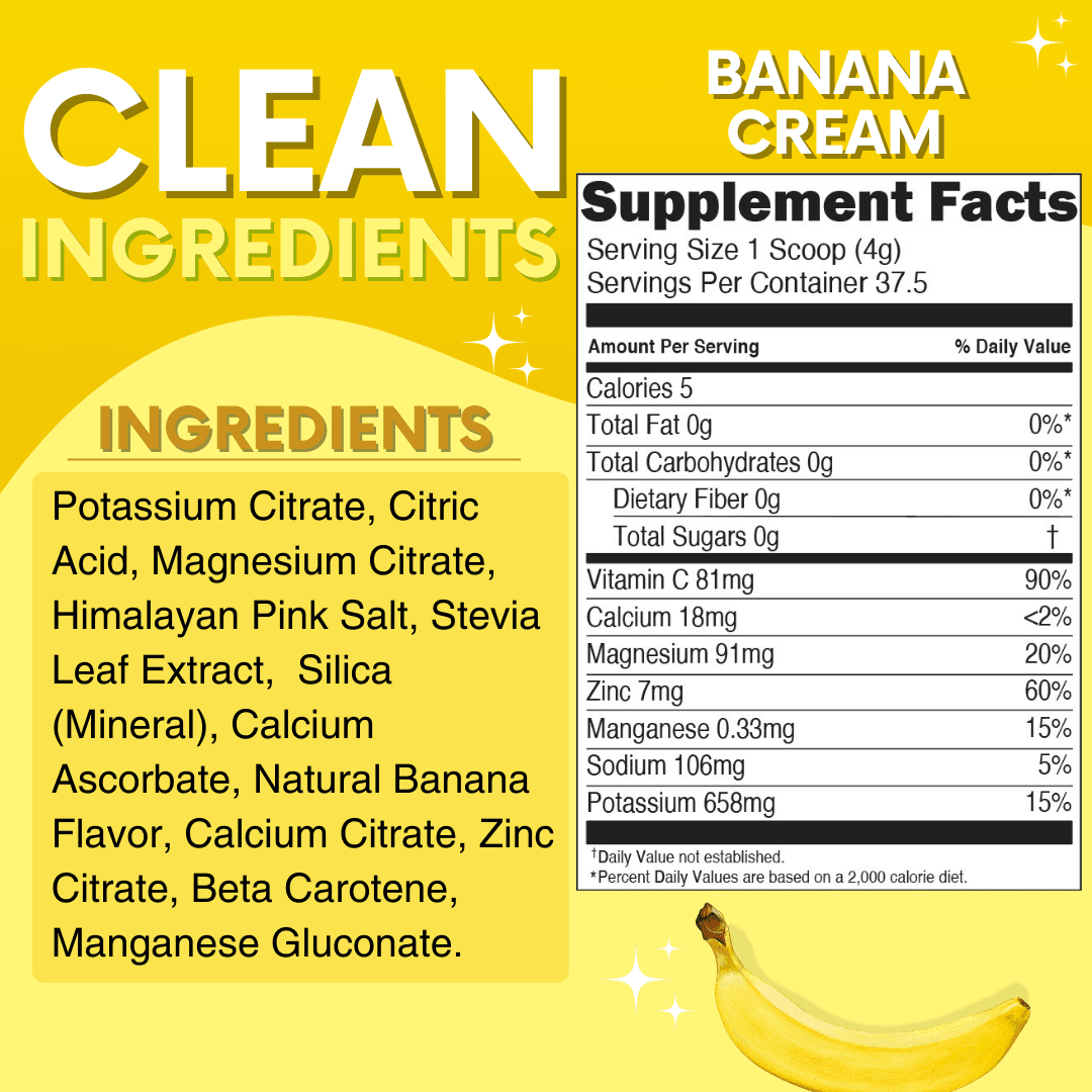 Banana cream electrolytes sugar free drink mix powder tiffany my adventure to fit 