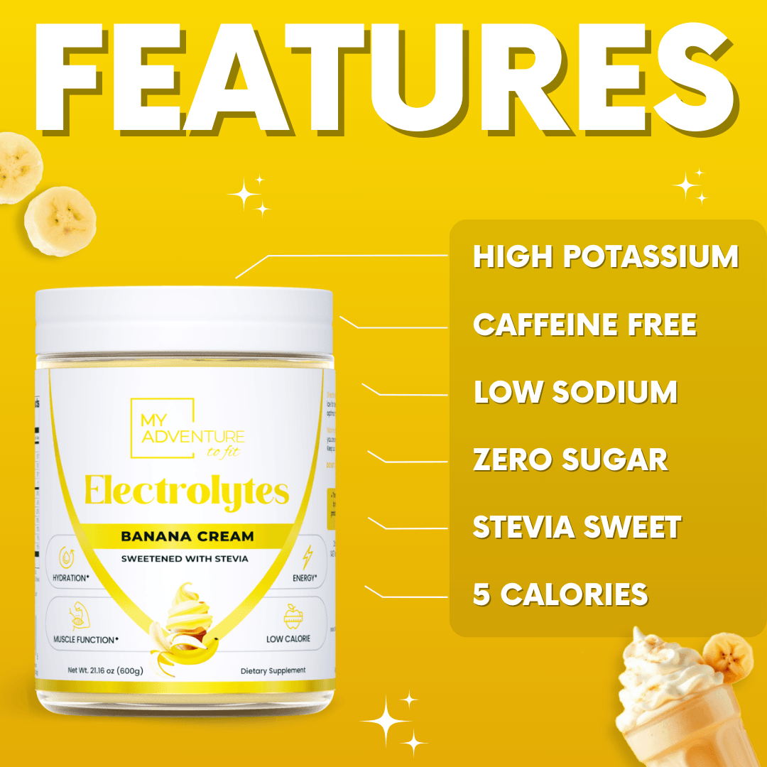 Electrolytes - Banana Cream - Family Size - My Adventure to Fit product photo with features 