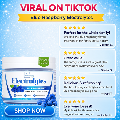 Blue Raspberry Electrolytes – 37 Serving Canister | Zero Sugar Hydration
