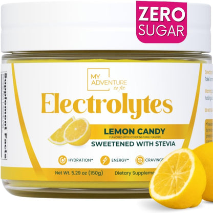 Lemon Candy Electrolytes - 37 Servings | Zero Sugar Hydration