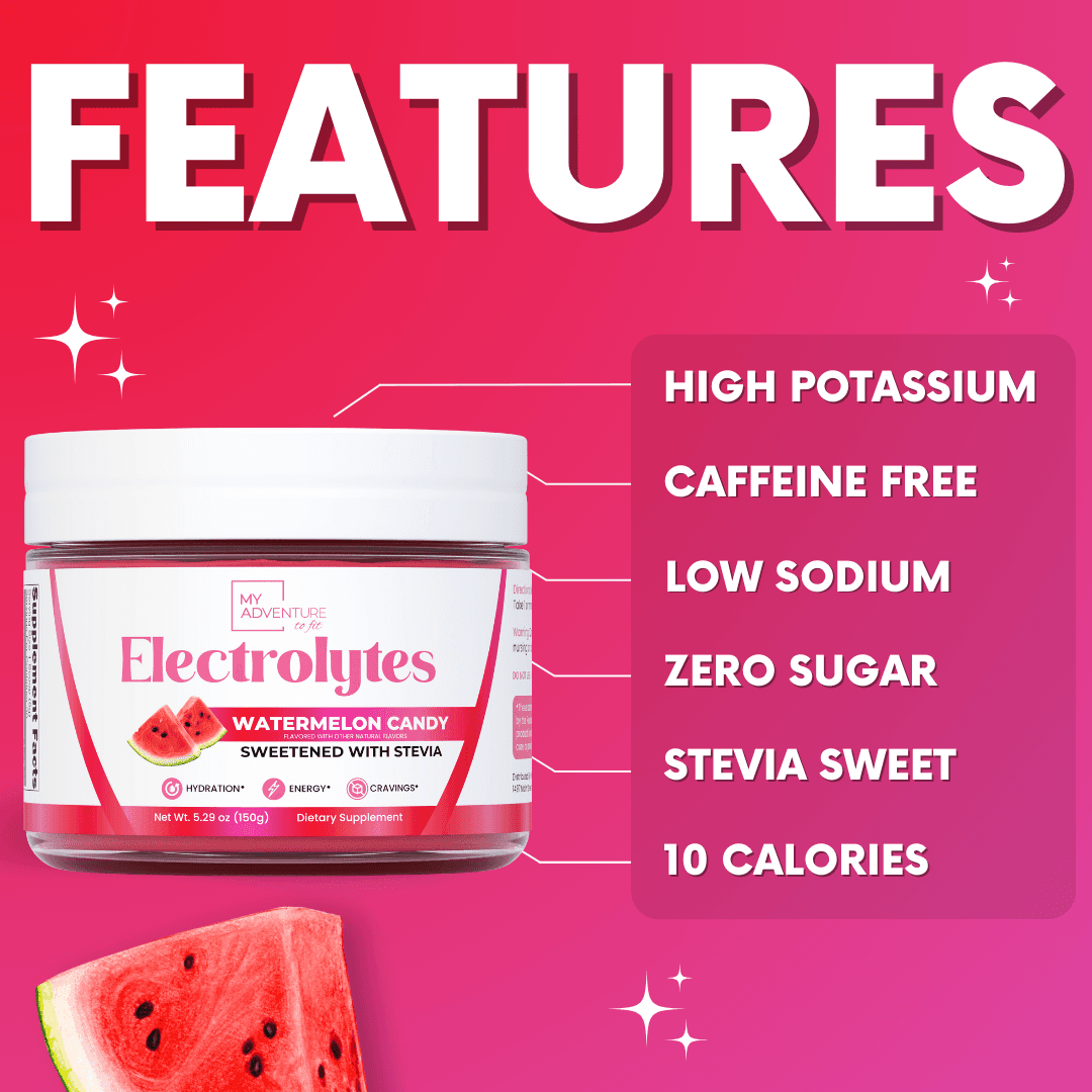 watermelon candy electrolytes jar my adventure to fit dye free no artificial flavors stevia sweetened low carb keto best tasting electrolytes 