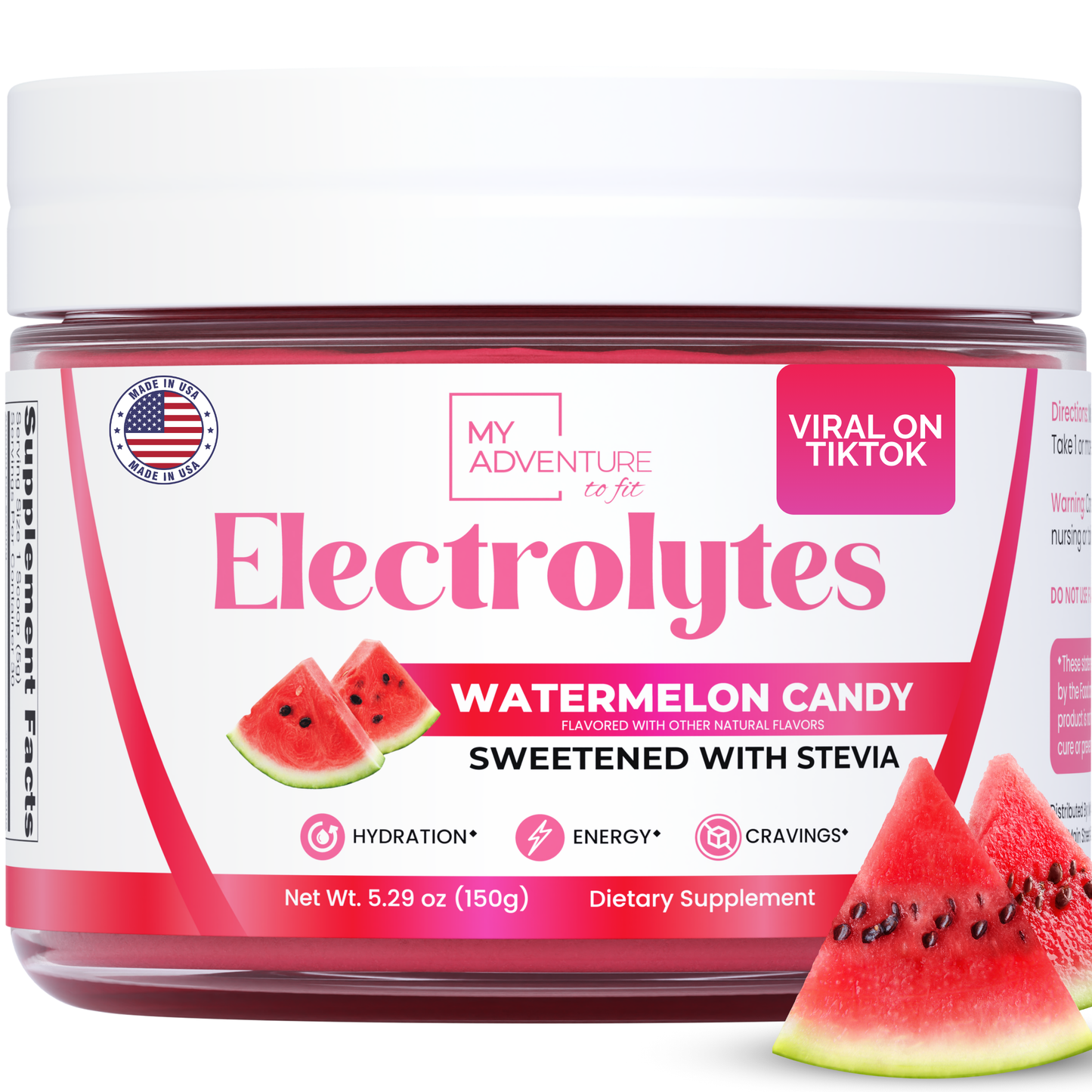 watermelon candy electrolytes jar my adventure to fit dye free no artificial flavors stevia sweetened low carb keto best tasting electrolytes tiffany plate tiktok