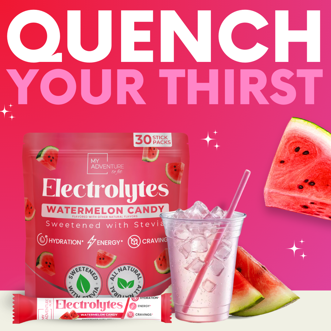 quench your thirst with watermelon candy electrolytes sugar free sweetened with stevia, no artificial colors, no artificial sweeteners and no artificial flavors 